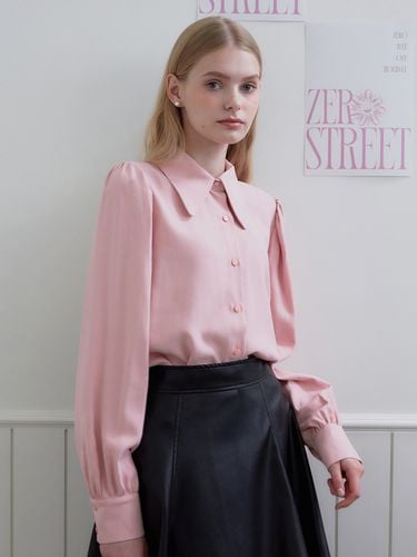 Sleeve Shirred Collar Blouse - ZEROSTREET - Modalova