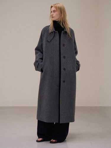 Cashmere Balmacaan Coat - Charcoal - FACADE PATTERN - Modalova