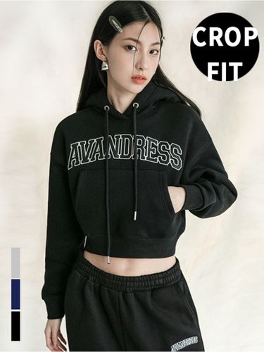 Applique Cropped Hoodie_3 Color - AVANDRESS - Modalova