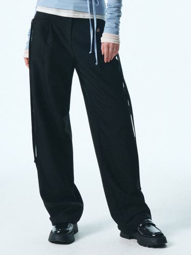 Pocket Strap Wide Slacks_Black - CITYBREEZE - Modalova