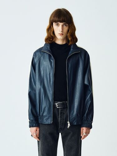 Vegan Leather Track Jumper_Navy - V2 - Modalova