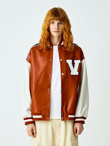 Varsity Leather Jacket_Red - V2 - Modalova