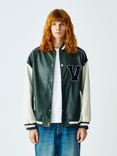 Varsity Leather Jacket_Green - V2 - Modalova