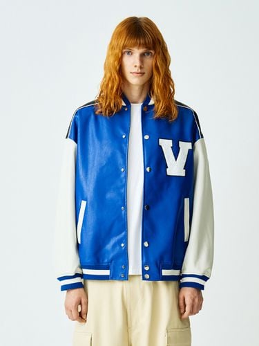 Varsity Leather Jacket_Blue - V2 - Modalova