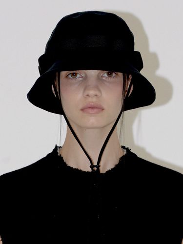 Washed Cotton Bucket Hat - Black - DIAGONAL - Modalova