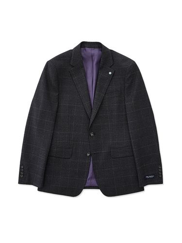 Classic Fit Window Pane Plaid Wool Jacket - STCO - Modalova