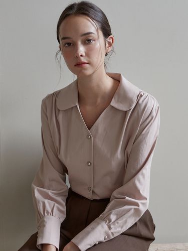 Flat Shirring Blouse - Pink - JOORTI - Modalova