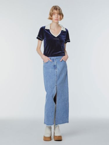 Western Denim Long Skirt - INSTANTFUNK - Modalova