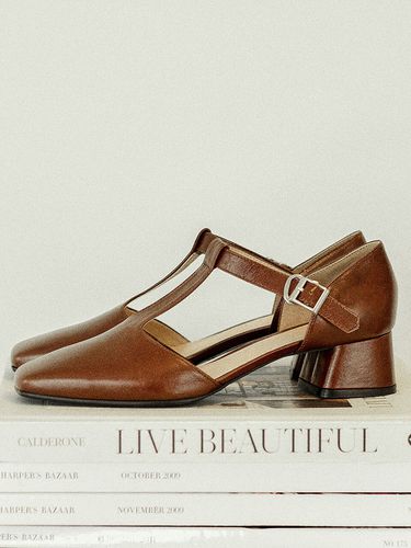 T Strap Pumps_Brown - NONETHELESS - Modalova