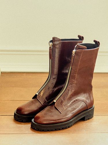 Front Zip Up Boots_Burgundy - NONETHELESS - Modalova