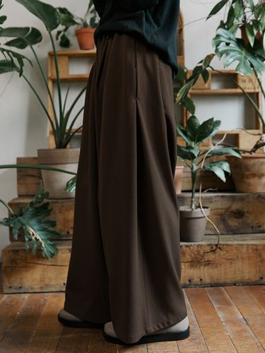 Unisex Side Wide Pants (Brown) - malen - Modalova