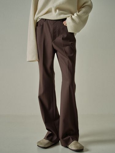 Gabardine Wool Bootcut Pant - Brown - FACADE PATTERN - Modalova