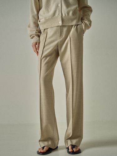 Straight Melange Wool Pants - FACADE PATTERN - Modalova