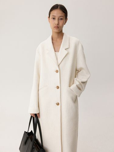 Buttoned Single Coat - White - KINDERSALMON - Modalova