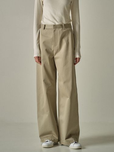 Relaxed Cotton Pants - Olive Beige - FACADE PATTERN - Modalova