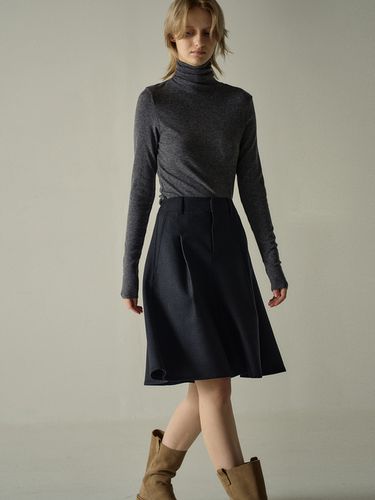 Melange Wool Flared Skirt - FACADE PATTERN - Modalova