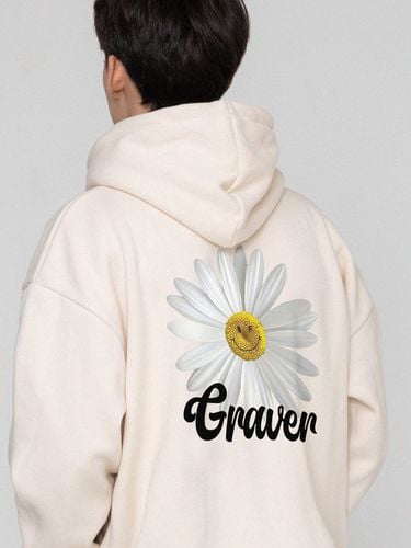 UNISEX] Back Daisy Flower Smile Hoodie - GRAVER - Modalova