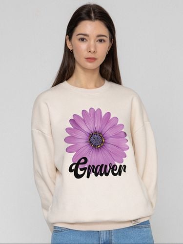 UNISEX] Purple Daisy Flower Smile Sweatshirt - GRAVER - Modalova