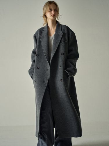 Cashmere Double Coat - Charcoal - FACADE PATTERN - Modalova