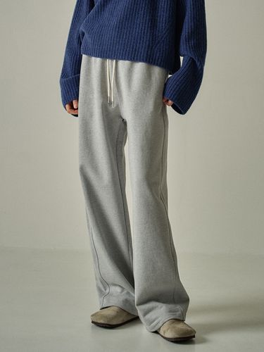 Wide French Sweatpants - Grey - FACADE PATTERN - Modalova