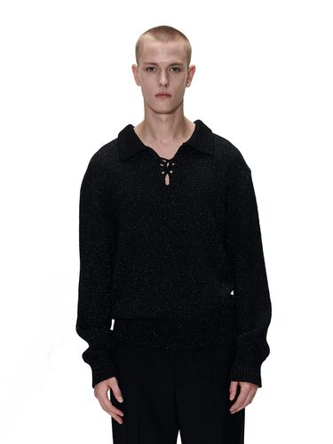 Mens Lace-Up Collared Sweater _ - Theballon MEN - Modalova