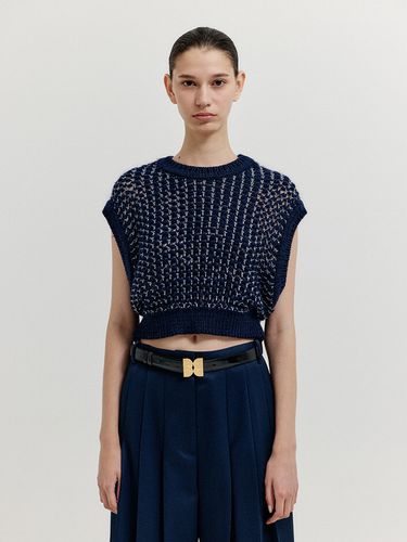 XIKI Cropped Knit Vest - Navy - EENK - Modalova