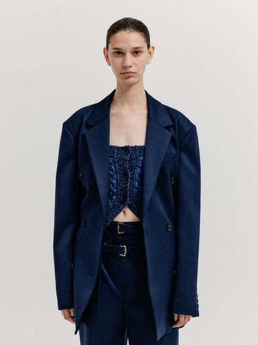 XIVIO Double-Breasted Blazer - Navy - EENK - Modalova