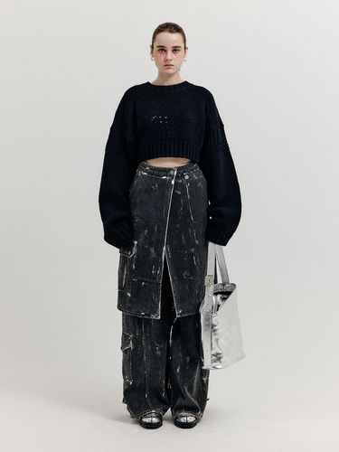 XIVON Cargo Denim Wrapped Skirt - EENK - Modalova