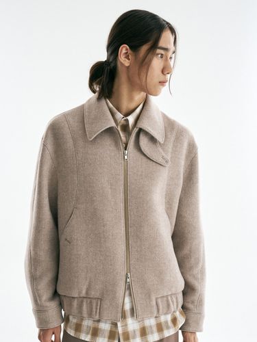 Wool Herringbone Blouson Jacket _ 2 Colors - THE KNIT COMPANY - Modalova