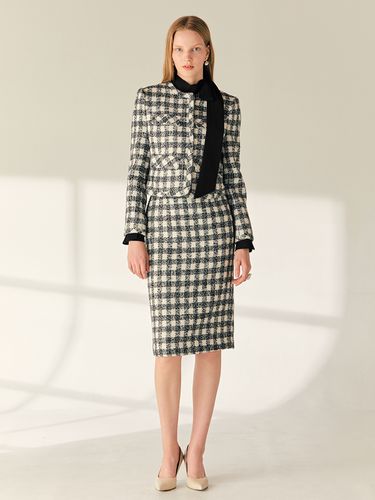 Round Neck Tweed Jacket + H-line Tweed Mini Skirt - BAU by Bride And You - Modalova