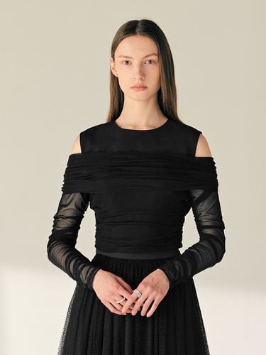 Gabrielle Off Shoulder Mesh Layered Blouse_Black - BAU by Bride And You - Modalova