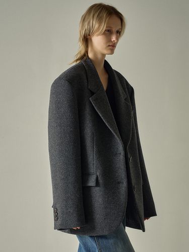 Cashmere Blazer Coat - Charcoal - FACADE PATTERN - Modalova