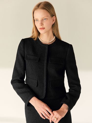 Makenzie Round Neck Tweed Jacket_Black - BAU by Bride And You - Modalova