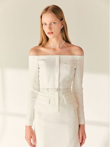 Wendie Off Shoulder Belted Jacket Detailed Blouse - BAU by Bride And You - Modalova