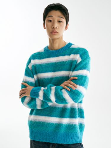 Brushed Wool Stripe Knit Sweater _ 2 Colors - THE KNIT COMPANY - Modalova