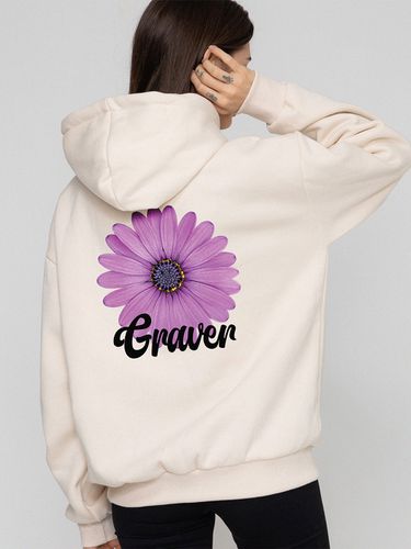 Back Purple Daisy Flower Hoodie - GRAVER - Modalova