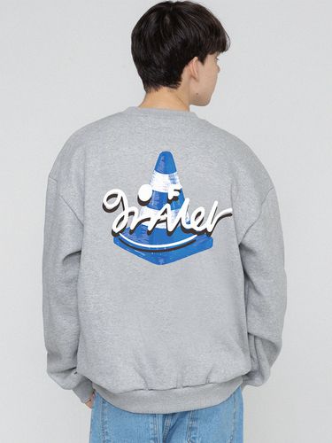 Sign Logo Printed Sweatshirt _ Grey - GRAVER - Modalova