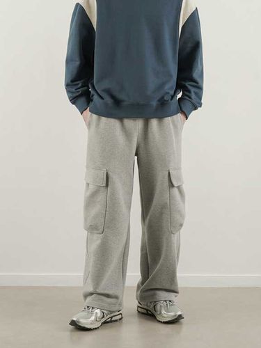 Wide Cargo Sweatpants _ Grey - LIEU HOMME - Modalova