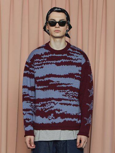 Note Star Knit Sweater - Burgundy - UNALLOYED - Modalova