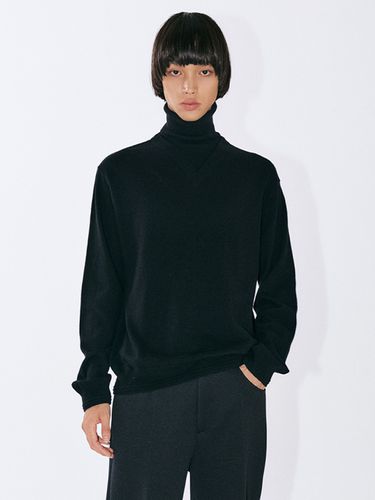 Wool Layered Turtleneck Knit Sweater - EZIO - Modalova