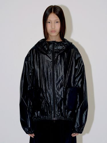 Two Way Hoodie Jacket - Black - DIAGONAL - Modalova