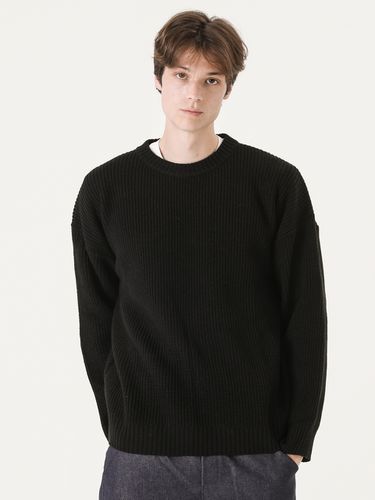 Oversized Crew Neck Sweater _ Black - PEPPERSEASONING - Modalova