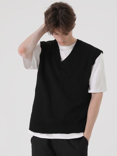 Oversized City Boy V-Neck Vest _ - PEPPERSEASONING - Modalova