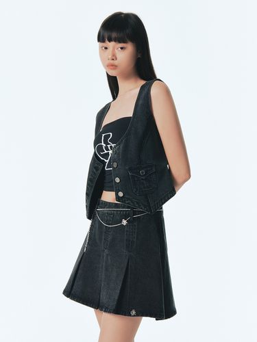 Fringe Denim Vest_Black - CITYBREEZE - Modalova