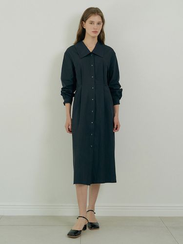 French Mood Shirt Dress - Dark Navy - ANEDIT - Modalova