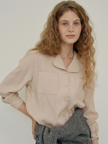 Pocket Open Collar Blouse - ANEDIT - Modalova