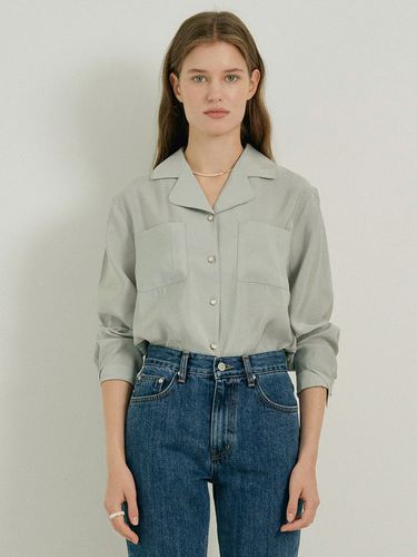 Pocket Open Collar Blouse - ANEDIT - Modalova