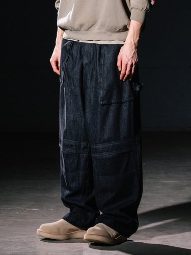 Asymmetric Fatigue Denim Pants _ - BIG UNION - Modalova