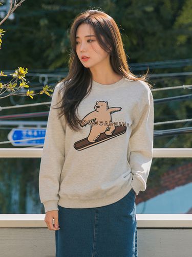 Snowboard Bear Sweatshirt - 3colors - alvinclo - Modalova