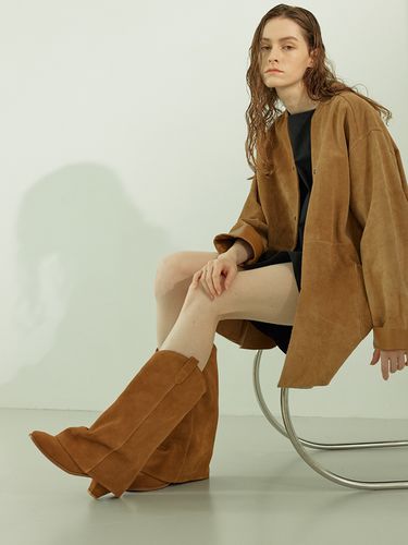 Shirring Western Boots - Byeuuns - Modalova